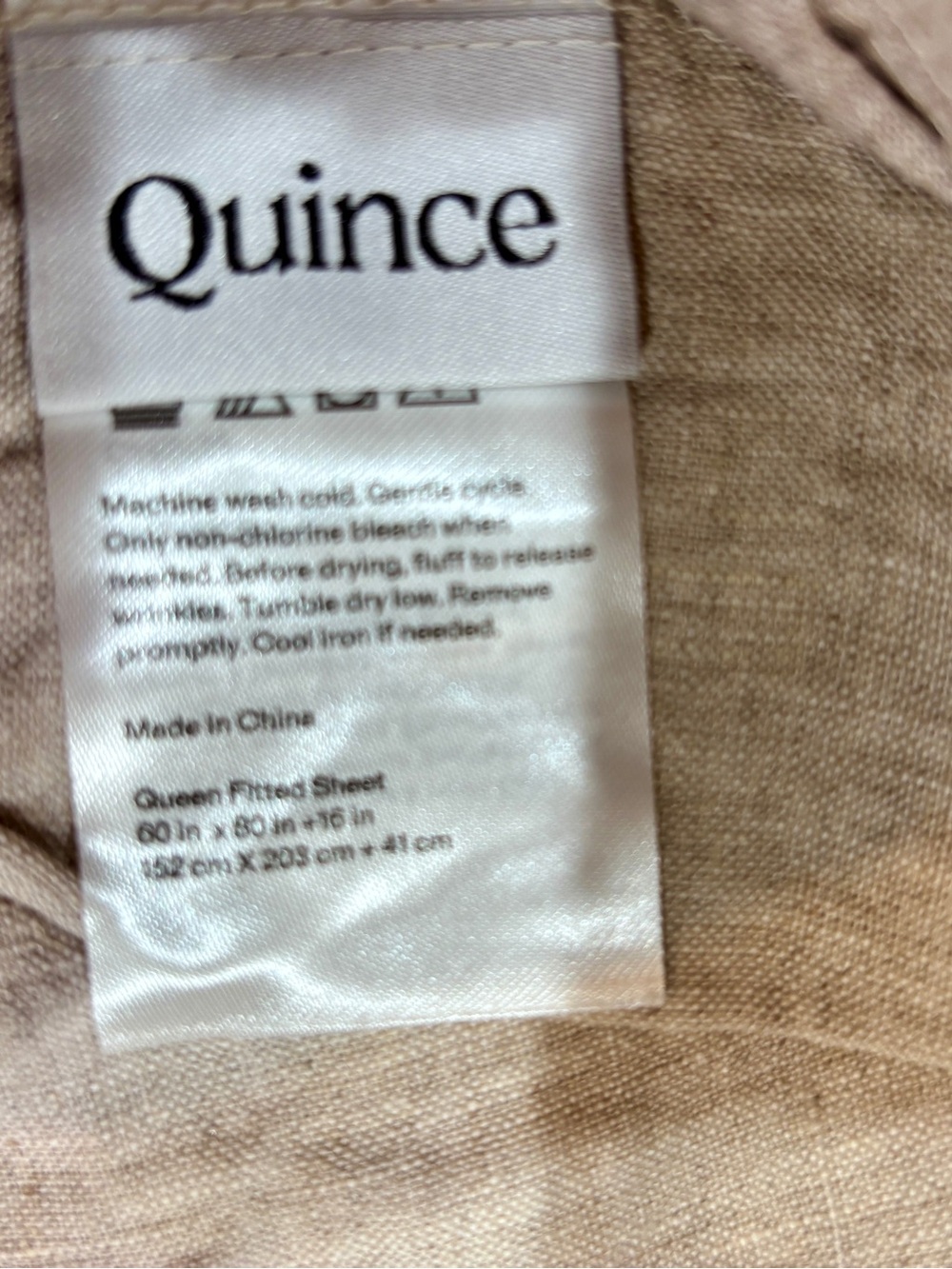 Quince Linen Chambray Fitted Sheet Set - Natural Queen - Picture 7 of 8